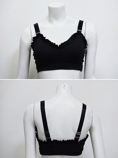 Falbala Solid Padded Yoga Bra