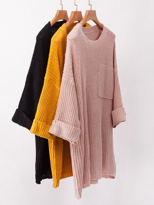 Loose Mid-length Knitted Sweater