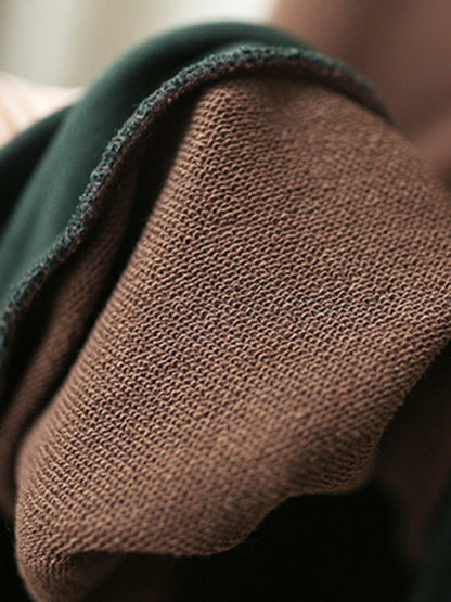 Casual Split-Joint Contrast Color Batwing Sleeve Hoodies