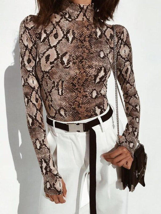 Snake Pattern Wrap Jumpsuits