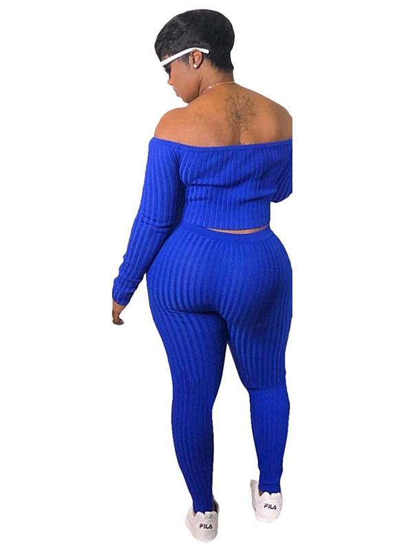 Off-The Shoulder Solid Yoga Suits