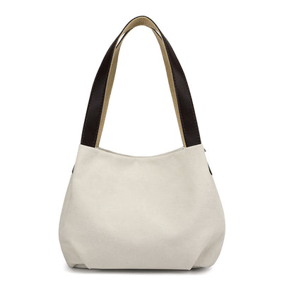 Canvas bag women's bag 2020 new casual solid color handbag women's bag fashion simple lady's large-capacity shoulder bag