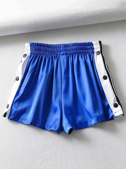 Contrast Trim Button Sport Shorts