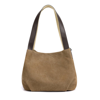 Canvas bag women's bag 2020 new casual solid color handbag women's bag fashion simple lady's large-capacity shoulder bag