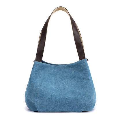 Canvas bag women's bag 2020 new casual solid color handbag women's bag fashion simple lady's large-capacity shoulder bag