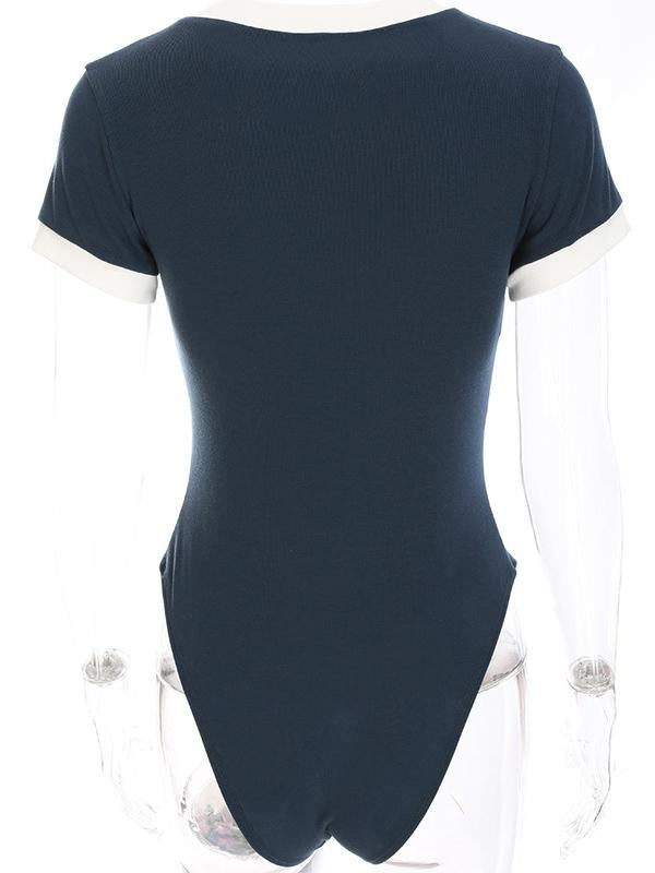 Round-neck Letter Printed Yoga Rompers