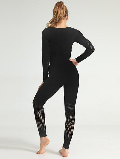 Wrap Long Sleeves Gradient Yoga Suits