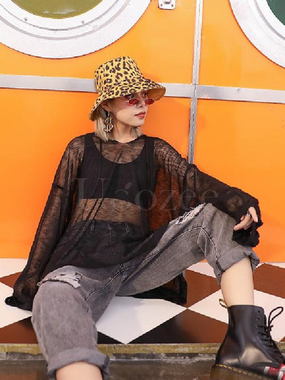 Loose See-through Hoodies