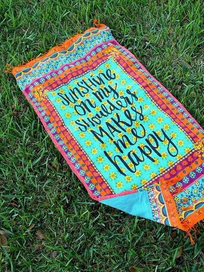 Special Letter Print Rectangle Shawl Beach Mat Yoga Mat