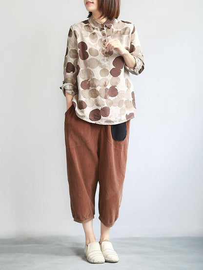 Retro Polka-dot Polo Shirt