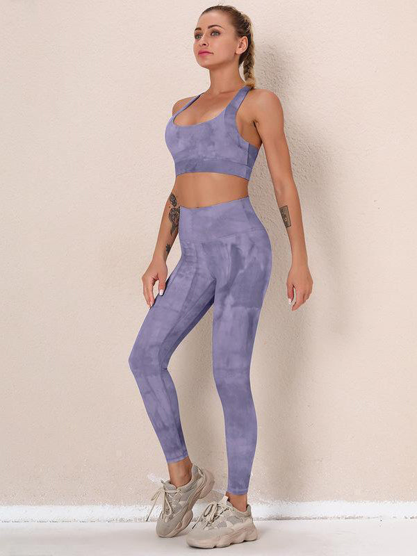Tie-Dyed Bra&Leggings Suits