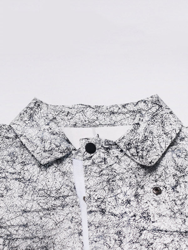 Original Stylish Cool Loose Split-Joint With Pocket Buttoned Drawstring Lapel Collar Long Sleeves Jacket Outwear