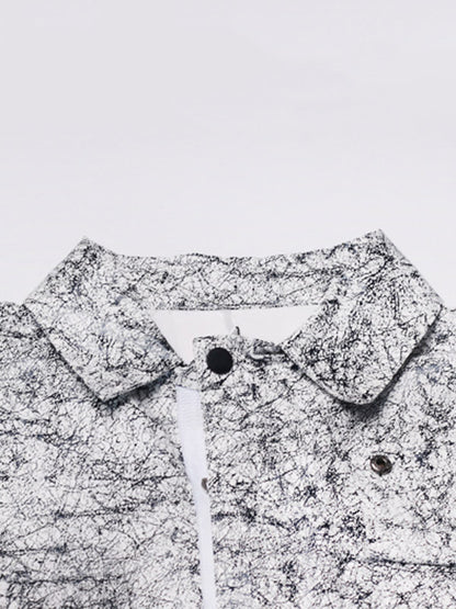 Original Stylish Cool Loose Split-Joint With Pocket Buttoned Drawstring Lapel Collar Long Sleeves Jacket Outwear