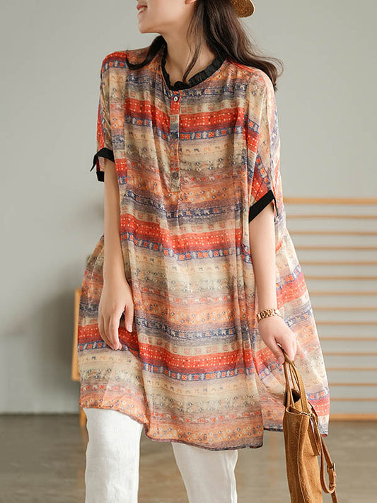 Vintage Original Printed Short Sleeves Round-Neck T-Shirt