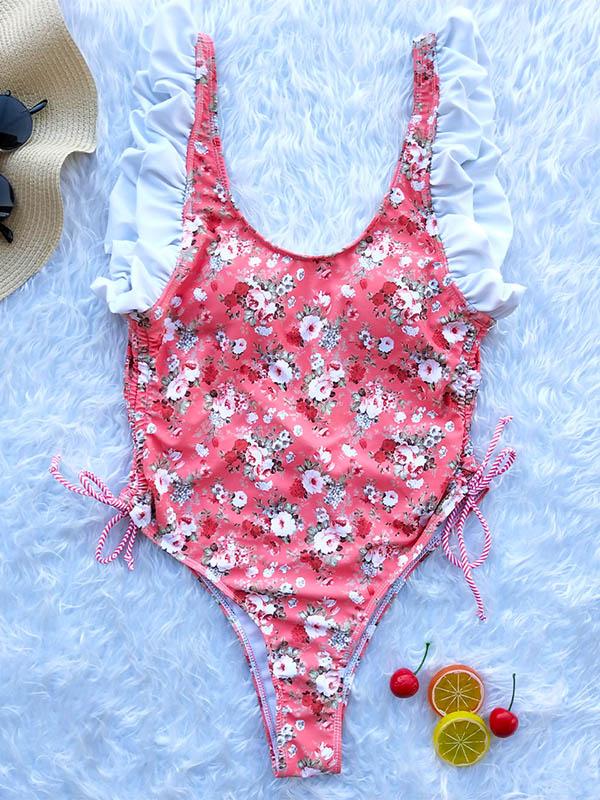 Falbala Backless One-Piece Swimwear