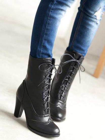 Fashion Bandage High-heel Boots Shoes