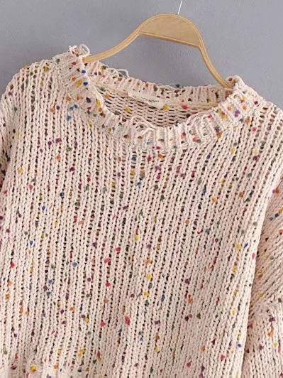 Knitting Holes Loose Sweater Tops