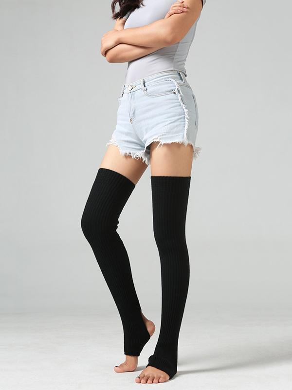 Solid Warm Leg Guard Stocking