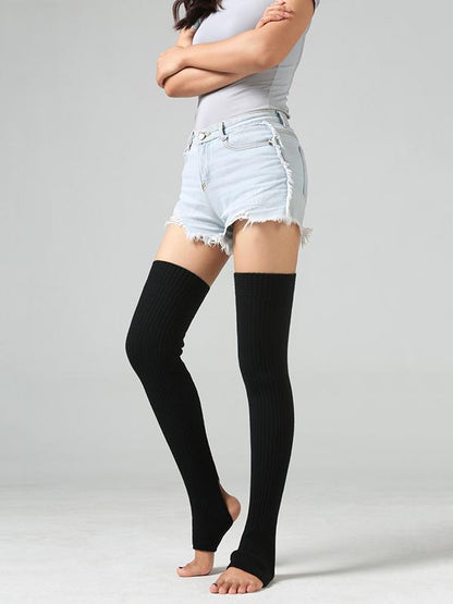 Solid Warm Leg Guard Stocking