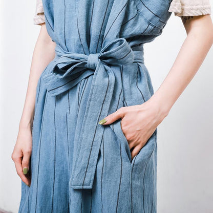 Casual Striped Adjustable Strap Loose Jumpsuit