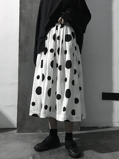 Vintage Original Polka-Dot A-line Skirt