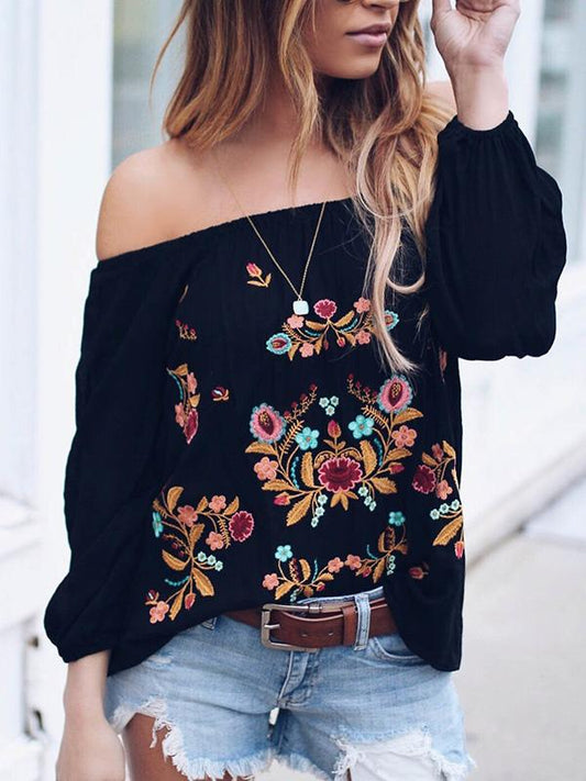 Chiffon Shirt Embroidered Blouses