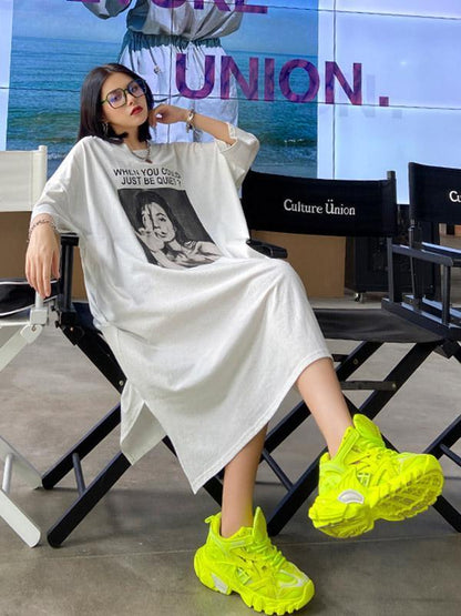 Original Printed Round-Neck Dress
