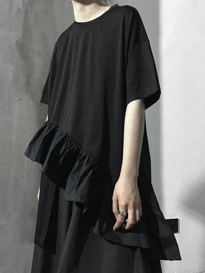 Original Falbala Solid Asymmetric T-Shirt