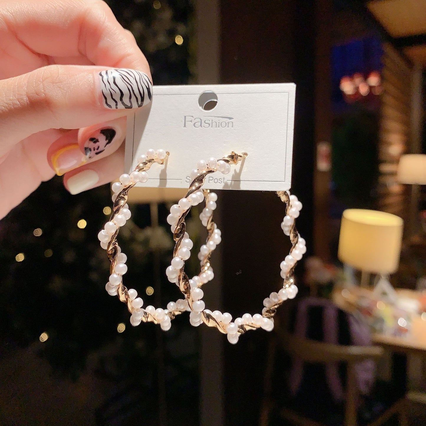 S925 silver needle C-shaped circle diamond zircon earrings