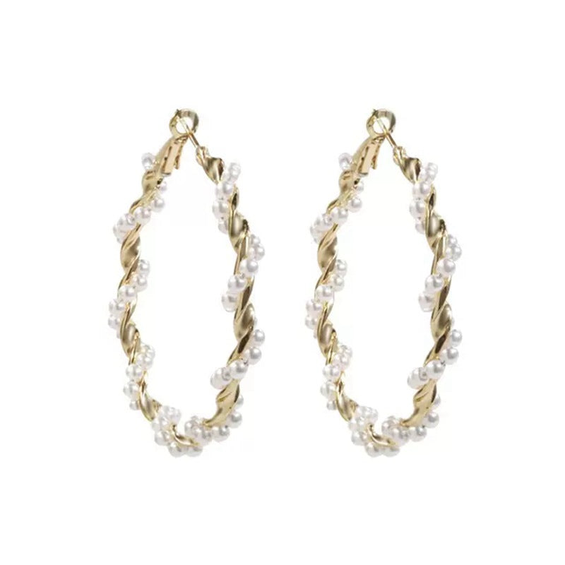 S925 silver needle C-shaped circle diamond zircon earrings