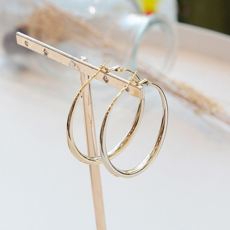 S925 silver needle C-shaped circle diamond zircon earrings