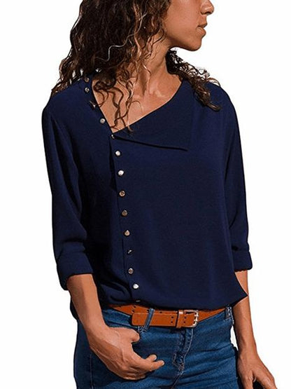 Fashion Cropped Skew Collar T-shirt
