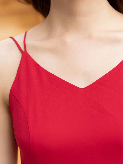 V-neck Sleeveless Beach Midi Dress