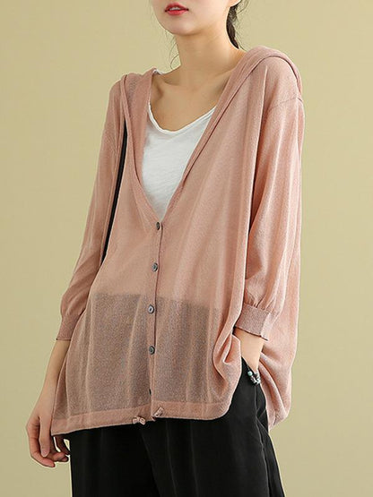 Leisure Solid Knitting Sun-Protection Outwear
