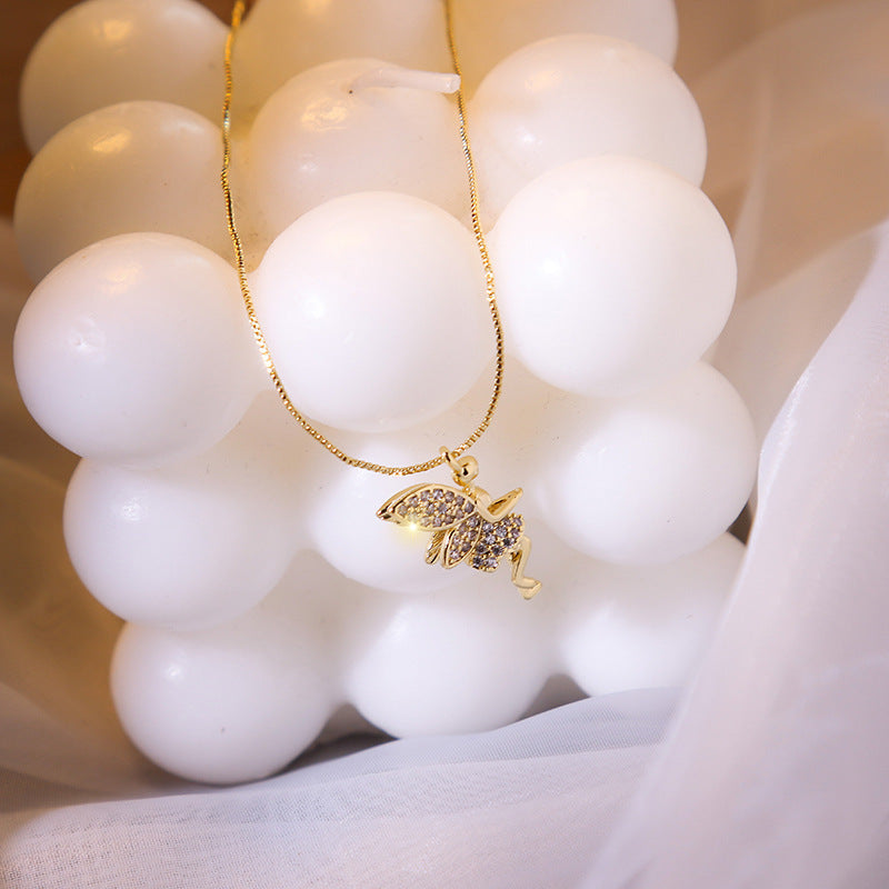 WHOLESALE copper micro-inlaid zircon cute necklace