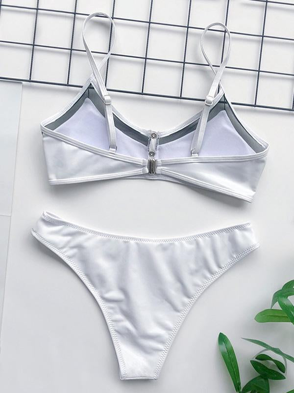 Split-Joint Mesh Yarn Split Type Bikini Swimsuit
