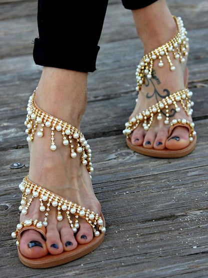 Pretty Handmade Beach Flat Sandals