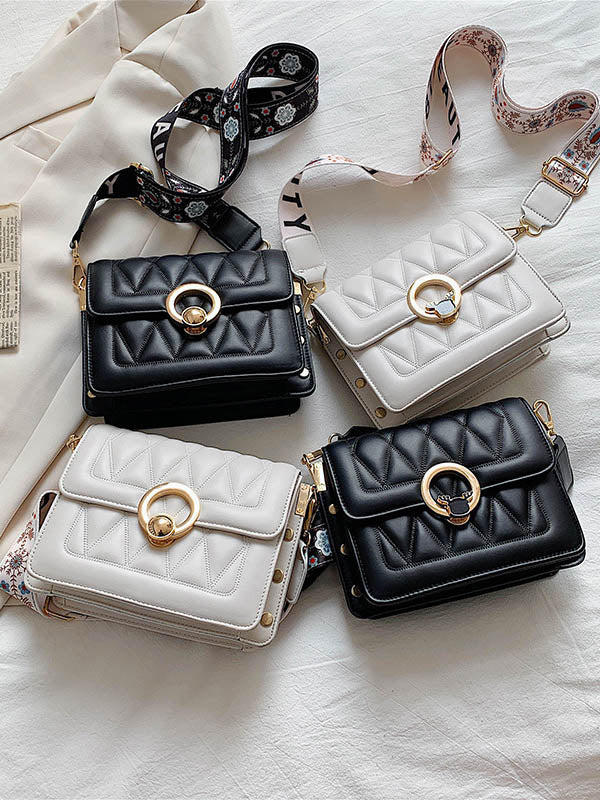 Casual PU Solid Color Geometric Bags