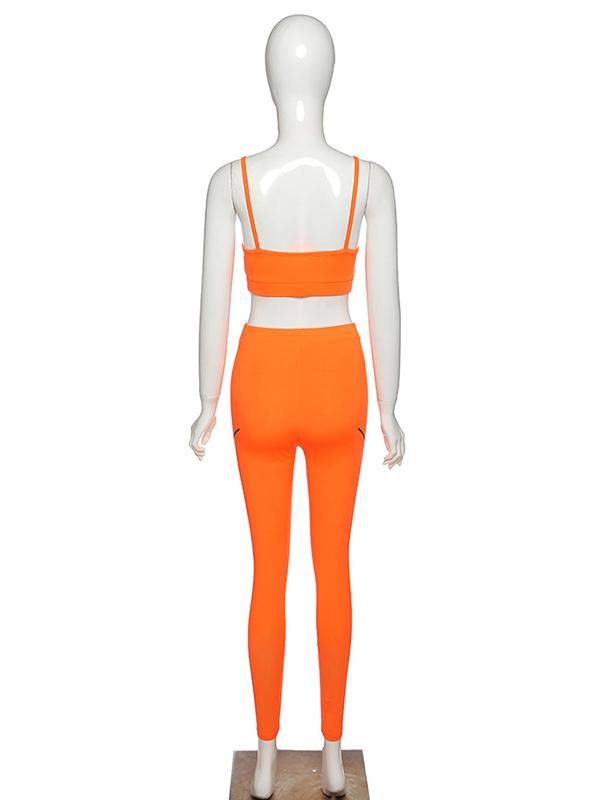 Wrap Printed Letters Bra&Leggings Suits