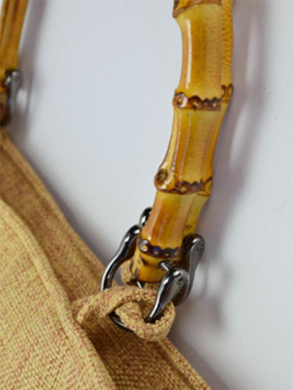 Retro Embroidered Zipper Tote Bag