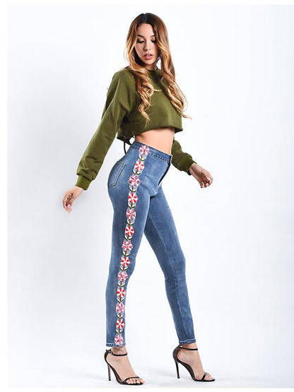 Fashion Elastic Jeans Pants Bottoms