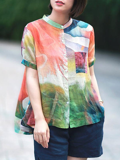 Retro Linen A-line Shirt