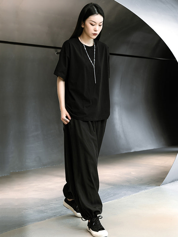 Urban Solid Color Short Sleeve T-Shirts Tops