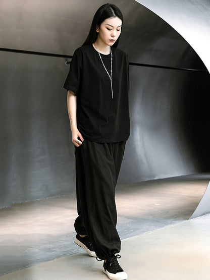 Urban Solid Color Short Sleeve T-Shirts Tops