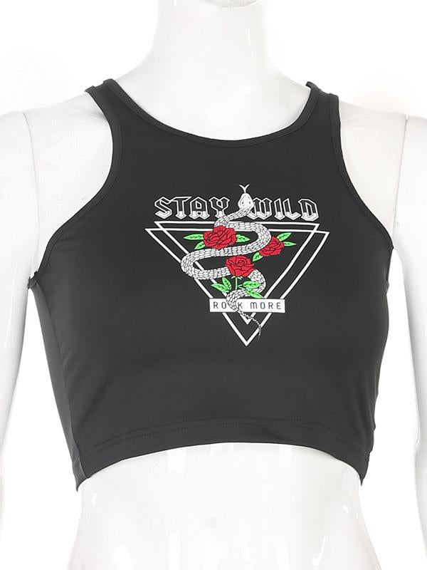 Street Casual Printed Sports Tee