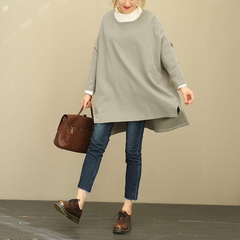 Fall Winter Retro Women Hedging Loose Long Sleeve Shirt