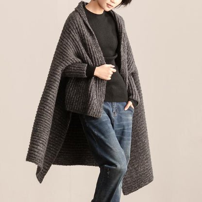 Women Casual Loose Woolen Autumn Winter Cardigan Coat