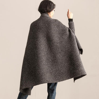 Women Casual Loose Woolen Autumn Winter Cardigan Coat