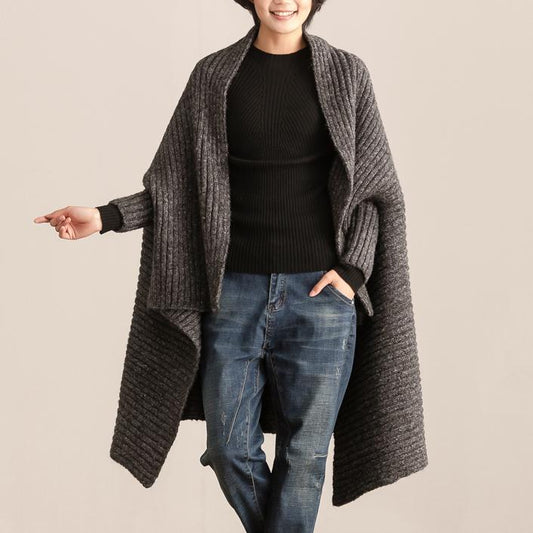 Women Casual Loose Woolen Autumn Winter Cardigan Coat