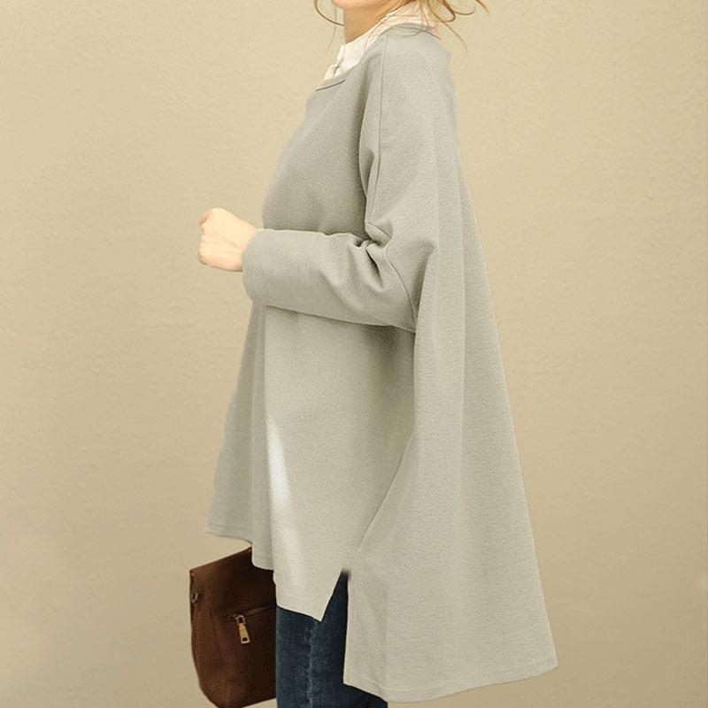 Fall Winter Retro Women Hedging Loose Long Sleeve Shirt